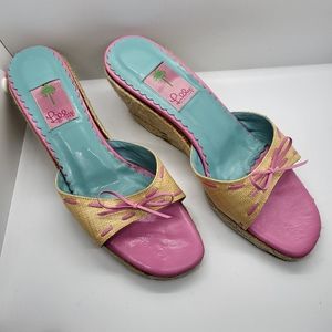 Lilly Pullitzer wedge slides